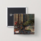 Vijfde Avenue van John Falter Vierkante Button 5,1 Cm (Voorkant /achterkant)