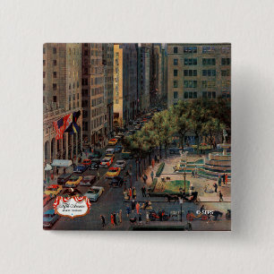 Vijfde Avenue van John Falter Vierkante Button 5,1 Cm