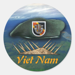 Vijfde bijzondere troepenmacht De Groene Berets gr Ronde Sticker