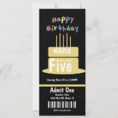 Vijfde 'Birthday Cake Ticket Party' draaien Kaart (Voorkant)