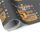 Vijfde bruiloft Jubileum Gift Married Couple Cadeaupapier (Rol Hoek)