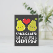 Vijfde bruiloft Jubileum Gift Married Couple Pear Briefkaart (Staand voorkant)
