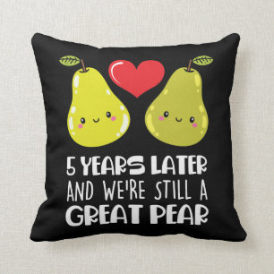 Vijfde bruiloft Jubileum Gift Married Couple Pear Kussen