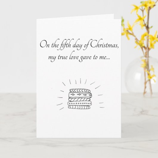 Vijfde Dag van Kerstkaart Kaart (Gele Bloem)