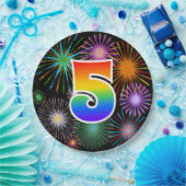 Vijfde evenement - Fun, kleurrijk, Vet, Regenboog  Papieren Bordje (Feest)