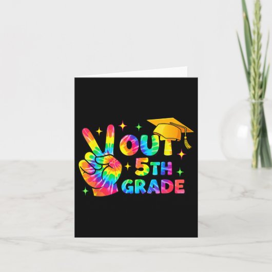 Vijfde Graad Afstuderen 5e Graad Tie Dye Laatste D Kaart (Voorkant)