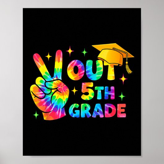 Vijfde Graad Afstuderen 5e Graad Tie Dye Laatste D Poster (Voorkant)