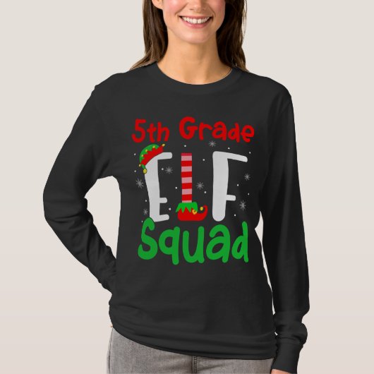 Vijfde graad ELF Squad Funny Kerstmis ELF Kinder T T-shirt (Voorkant)