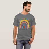 Vijfde graad leraar Funny Boho regenboog terug naa T-shirt (Voorkant volledig)