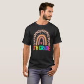 Vijfde graad leraar leopard-regenboog t-shirt (Voorkant volledig)