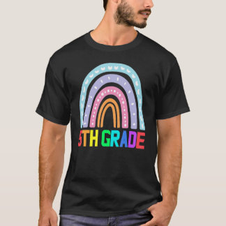 Vijfde graad leraar leopard-regenboog t-shirt