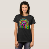 Vijfde graad leraar leopard-regenboog t-shirt (Voorkant volledig)