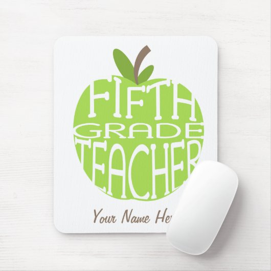 Vijfde graad leraar Mousepad - groene appel Muismat (Met muis)