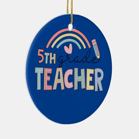 Vijfde graad lerarenteam 5e Gradenplein Regenboog Keramisch Ornament (Rechts)