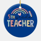 Vijfde graad lerarenteam 5e Gradenplein Regenboog Keramisch Ornament (Achterkant)
