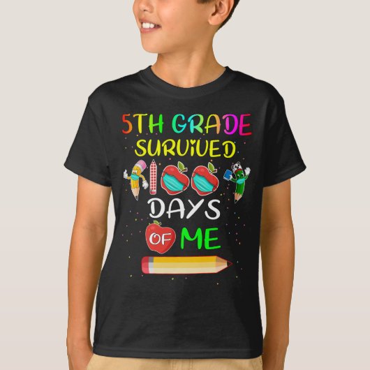 Vijfde graad overleed 100 dagen van mij 100 school t-shirt (Voorkant)