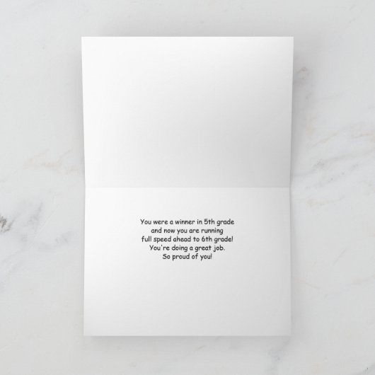 Vijfde Graad Personaliseer Naam Nummer Blauw Afstu Kaart (Binnen)