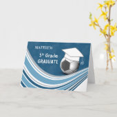 Vijfde Graad Personaliseer Naam Nummer Blauw Afstu Kaart (Gele Bloem)