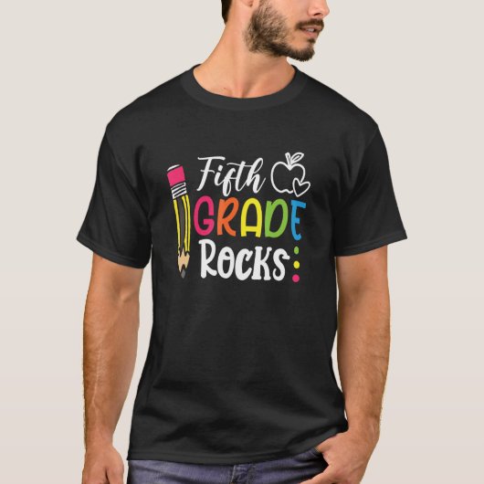 Vijfde graad Rakken terug naar school Hallo 5e gra T-shirt (Voorkant)