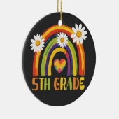 Vijfde Graad Regenboog Terug naar School 5de Graad Keramisch Ornament (Rechts)
