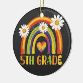 Vijfde Graad Regenboog Terug naar School 5de Graad Keramisch Ornament (Links)
