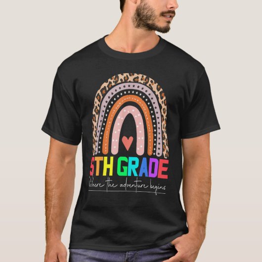 Vijfde graad Regenboogleraar Team Vijfde Gradenple T-shirt (Voorkant)