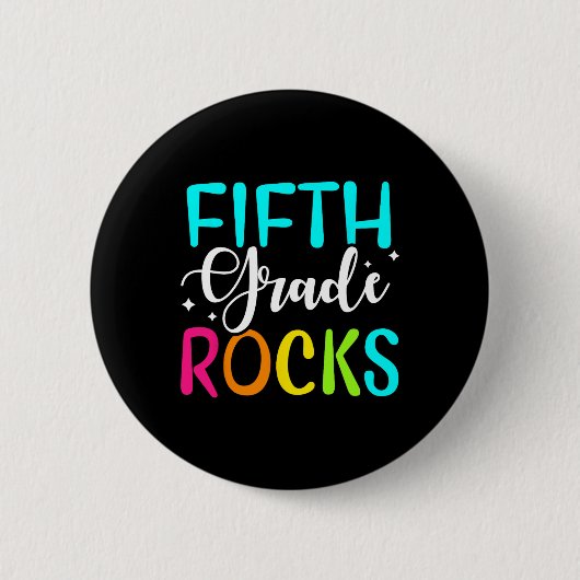 Vijfde graad Rocks Team 5e graad leraar Ronde Button 5,7 Cm (Voorkant)