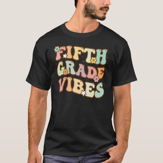 Vijfde graad Vibes Retro 5e klas leraar T-shirt (Voorkant)