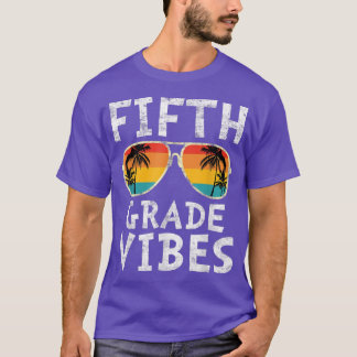 Vijfde graad Vibes Terug naar school Retro 5e graa T-shirt