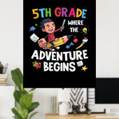 Vijfde graad waar het avontuur begint poster (Thuiskantoor)