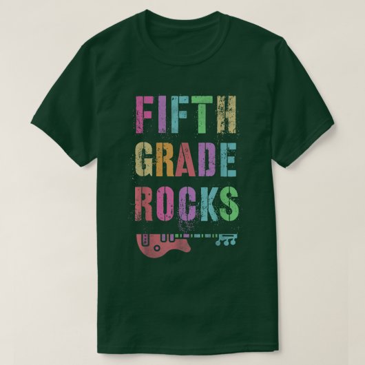 Vijfde GRADE Rocks-studentendocent Rockstar Team F T-shirt (Design voorkant)