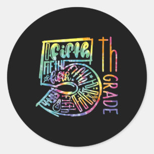 Vijfde Grade Typografie Team Vijfde Grade Leraar T Ronde Sticker