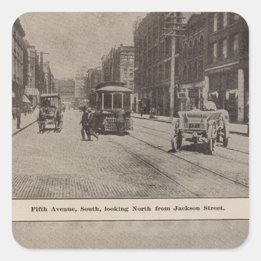 Vijfde haven vierkante sticker (Voorkant)