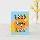 Vijfde huwelijksverjaardag in vijf jaar kaart (Gele Bloem)