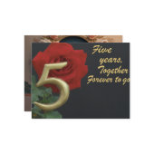 Vijfde huwelijksverjaardag kaart (Voorkant / Achterkant in situ)
