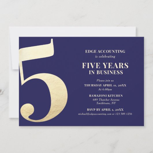 Vijfde jaar Uitnodiging tot Jubileum (Voorkant)