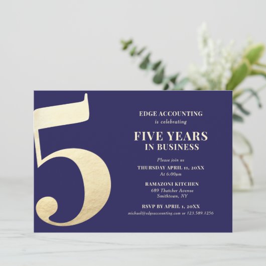 Vijfde jaar Uitnodiging tot Jubileum (Staand voorkant)