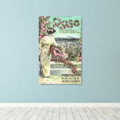 Vijfde jaarlijkse Roos Festival Advertisement Canvas Afdruk (Insitu (Houten vloer))
