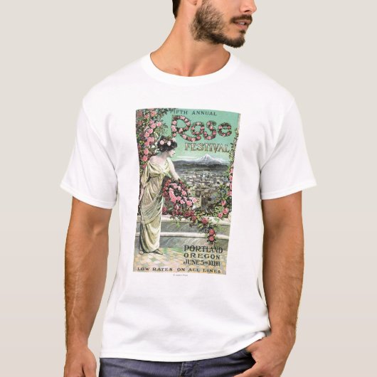 Vijfde jaarlijkse Roos Festival Advertisement T-shirt (Voorkant)