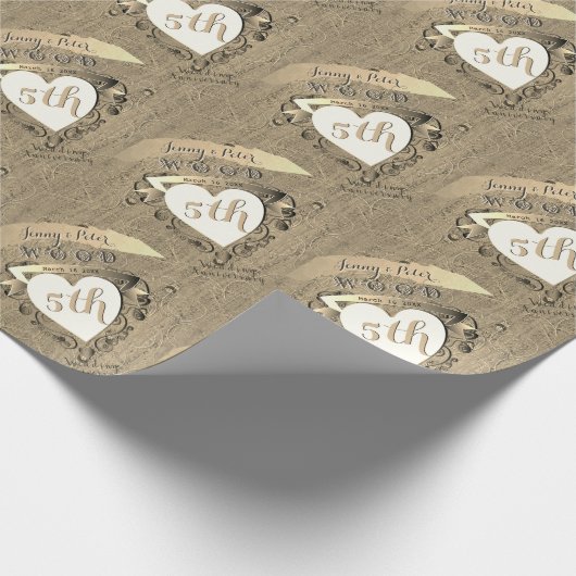 Vijfde Jubileum - Afbeelding - Verpakkingspapier Cadeaupapier (Hoek)