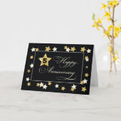Vijfde Jubileum Black Gold Effect Stars Kaart (Gele Bloem)