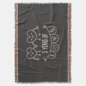 Vijfde Jubileum: Gift Chalk Hearts Deken (Voorkant Verticaal)