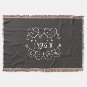 Vijfde Jubileum: Gift Chalk Hearts Deken