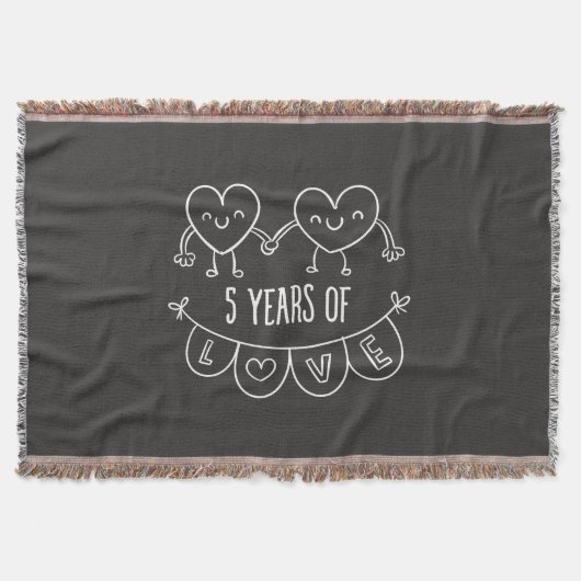 Vijfde Jubileum: Gift Chalk Hearts Deken (Voorkant)