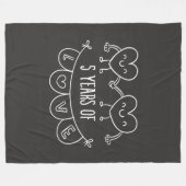 Vijfde Jubileum: Gift Chalk Hearts Fleece Deken (Voorkant (Horizontaal))