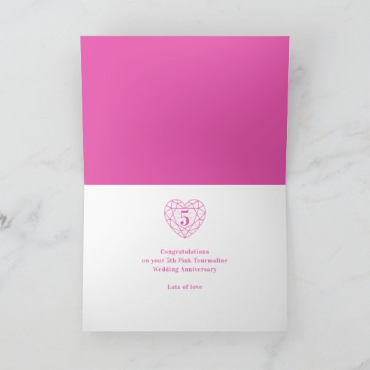 Vijfde Jubileum-hartroze tourmaline Kaart (Binnen)