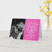 Vijfde Jubileum-hartroze tourmaline Kaart (Gele Bloem)