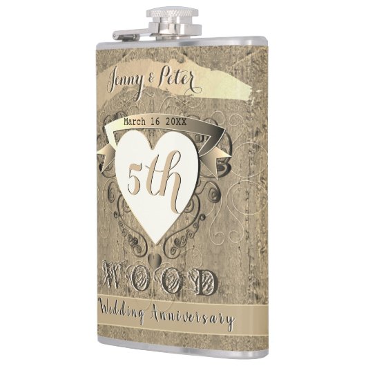 Vijfde Jubileum "Hout" Heupfles (Links)