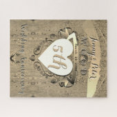 Vijfde Jubileum "Hout" Jigzaag Puzzle Legpuzzel (Horizontaal)