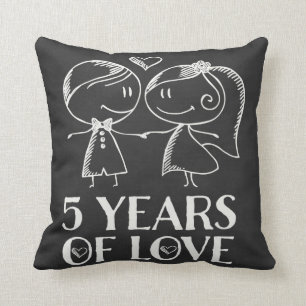 Vijfde Jubileum: Koelbal Drawn Pillow Gift Kussen